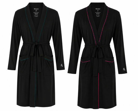 His & Hers TENCEL™ Modal Green & Hot Pink Matching Robe