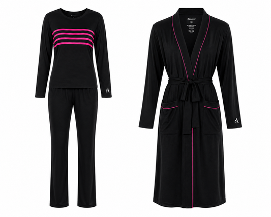 Women's TENCEL™ Modal Hot Pink Pajama & Robe Set