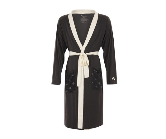 Men's Black-Cream Trim TENCEL™ Modal Robe
