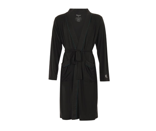 Men's Black-Green Piping TENCEL™ Modal Robe