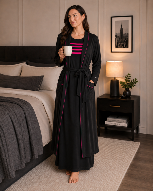 Women's TENCEL™ Modal Hot Pink Nightgown & Robe Set